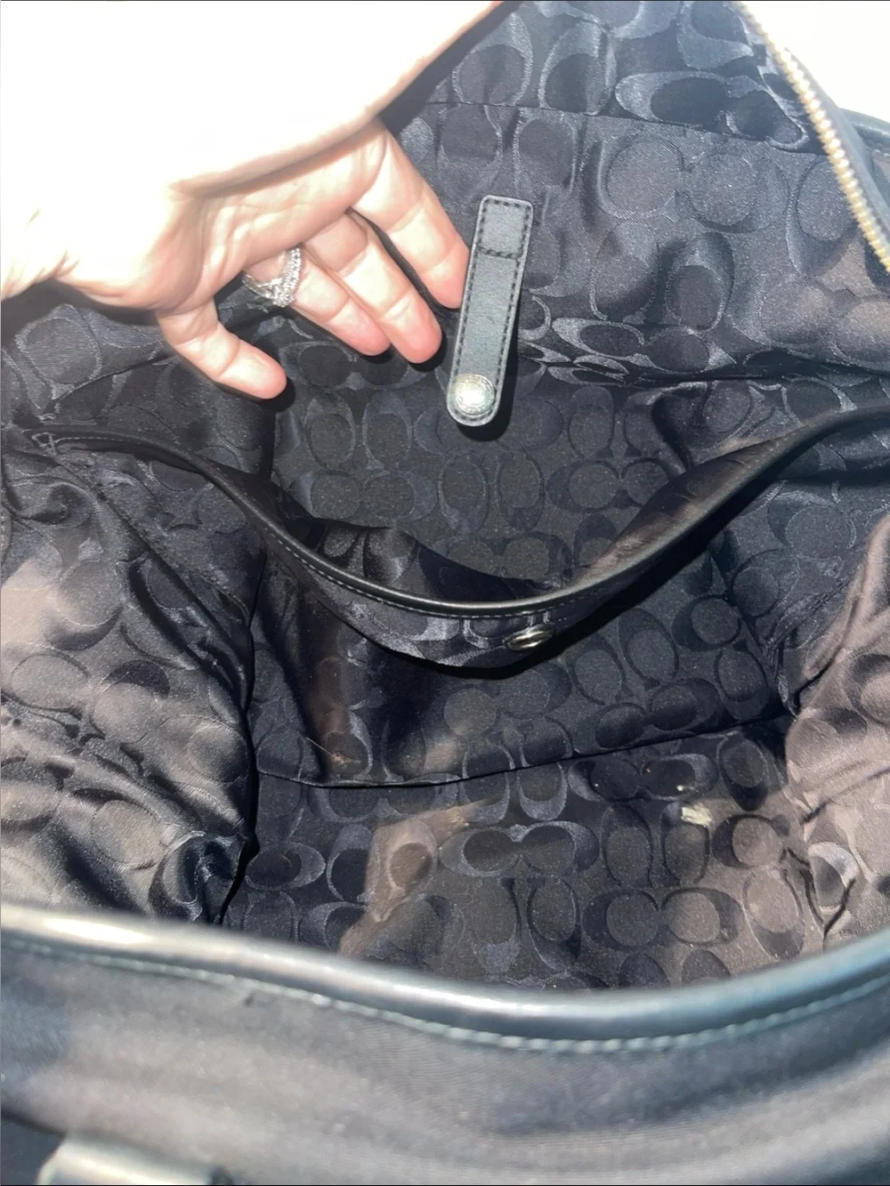Coach Large Black Nylon & Leather Travel Tote #F77002
